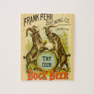 Vintage Bock Beer Poster: Antique Goat Saloon Bar Jigsaw Puzzle