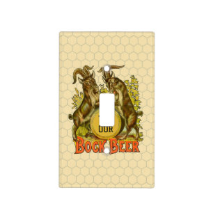 Vintage Bock Beer Poster: Antique Goat Saloon Bar Light Switch Cover