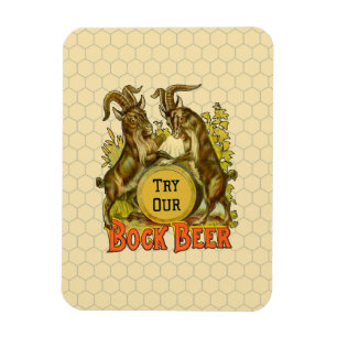 Vintage Bock Beer Poster: Antique Goat Saloon Bar Magnet