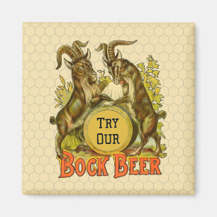 Vintage Bock Beer Poster: Antique Goat Saloon Bar Magnet