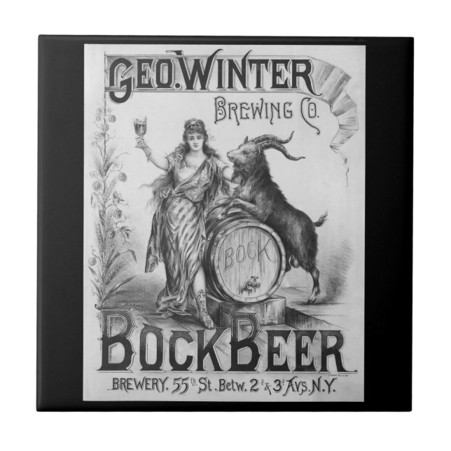 Vintage Bock Beer Tile (Front)