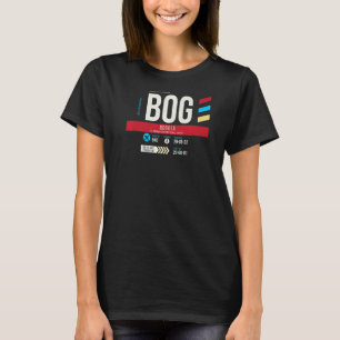 Vintage Bogota BOG Airport Code Retro Travel Day C T-Shirt