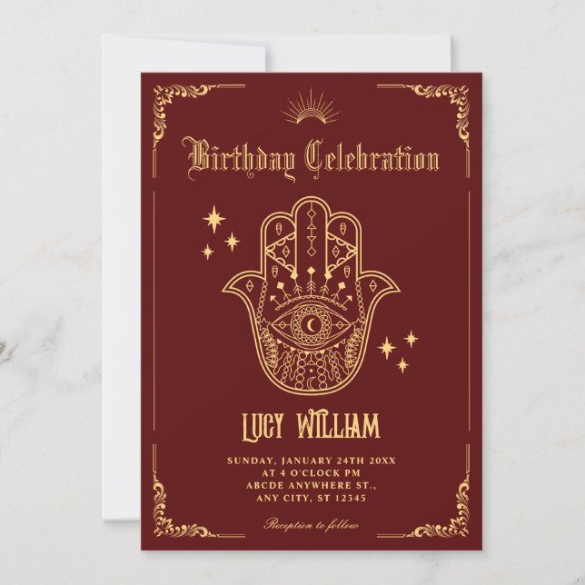 Vintage Bohemian art symbols  Invitation (Front)