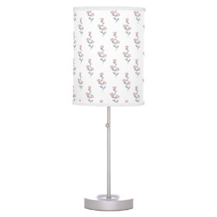 Vintage Bohemian Floral Blush Pink Purple Table Lamp