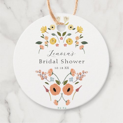 Vintage Bohemian Floral Bridal Shower Favor Tags