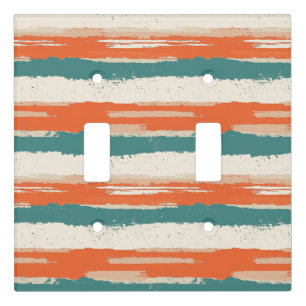 Vintage Bohemian Watercolor Striped (2) Light Switch Cover