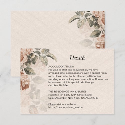Vintage Boho Botanical Details Rustic Terracotta  Enclosure Card