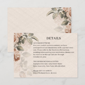 Vintage Boho Botanical Details Rustic Terracotta RSVP Card