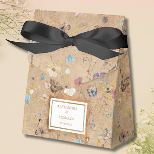 Vintage Boho Butterfly Garden Wedding Favor Boxes
