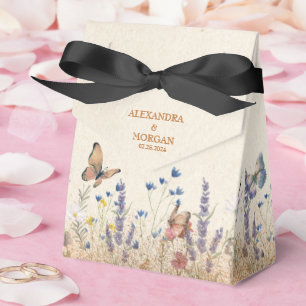 Vintage Boho Butterfly Garden Wedding Favor Boxes