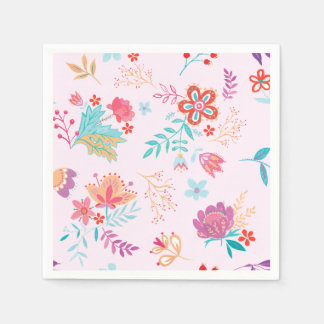 Vintage Boho Chic Floral Paper Napkin