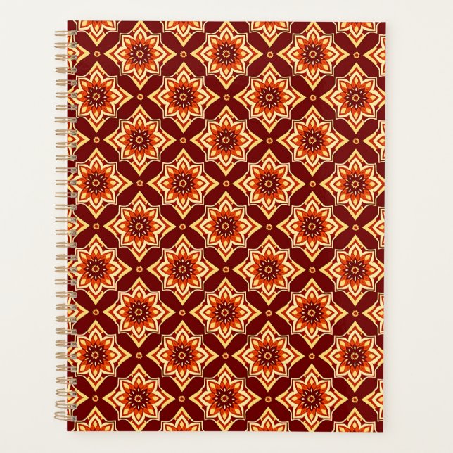 Vintage Boho Chic Floral Pattern Planner (Front)