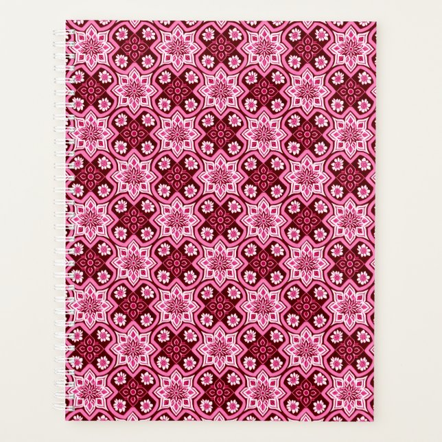 Vintage Boho Chic Floral Pattern Planner (Front)