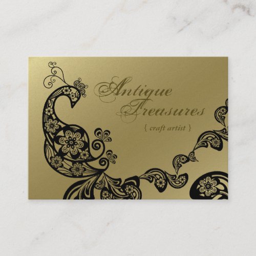 Vintage Boho Chic Paisley Elegant Floral Peacock Business Card Templates