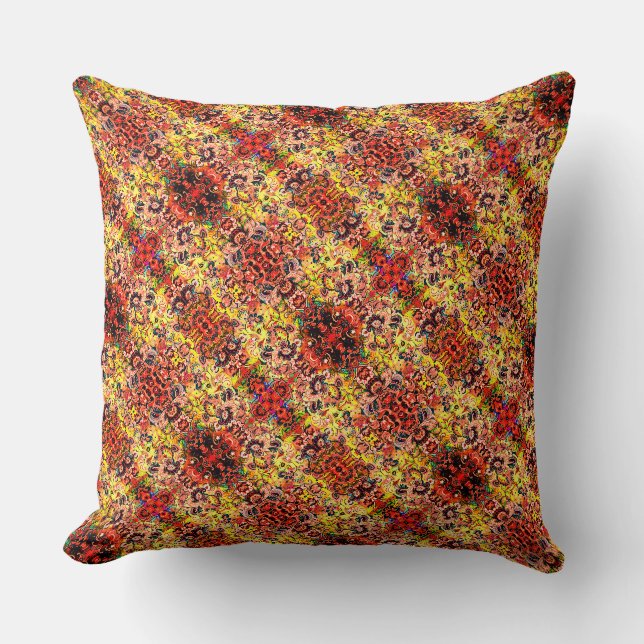 Vintage boho ethnic pattern throw pillow (Front)