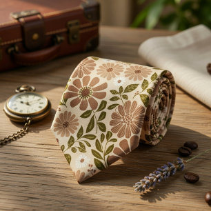 Vintage Boho Floral Neck Tie