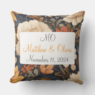 Vintage Boho Floral Pattern Wedding Gift Outdoor Pillow