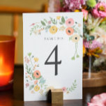 Vintage Boho Floral Wedding Table Number<br><div class="desc">Table number card prints on front and back (double-sided). Items are printed exactly as they appear on your screen when you add to cart,  so personalize and add each table number that you need to your cart individually.</div>