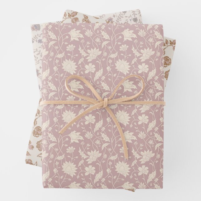 Vintage | boho floral  wrapping paper sheets (In situ)