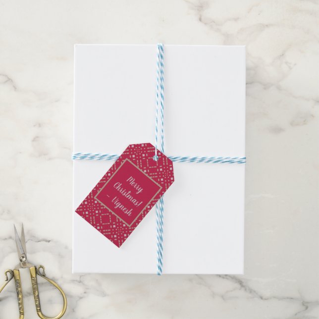 Vintage Boho Flower & Dot Gift Tag | Personalized (With Twine)