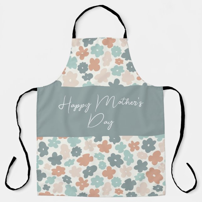 Vintage boho flower Mother's Day Apron (Front)