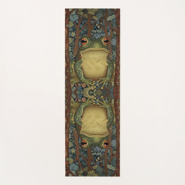 Vintage boho forest frog yoga mat (Front)