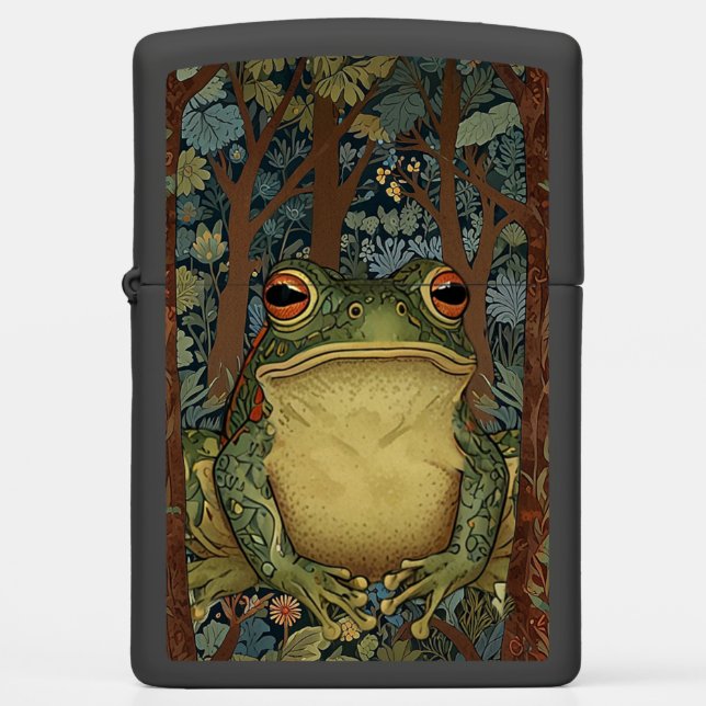 Vintage boho forest frog zippo lighter (Front)