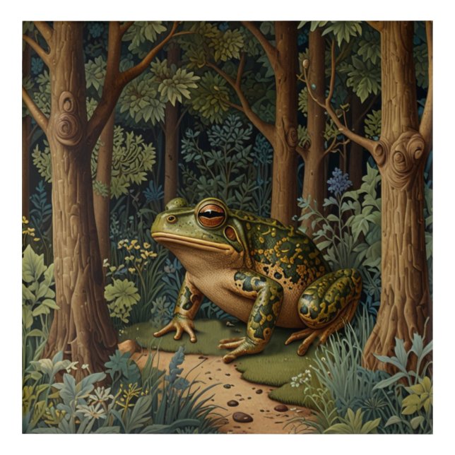 Vintage boho frog woodland forest acrylic print (Front)