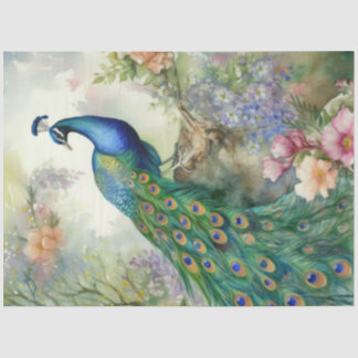 Vintage Boho Peacock Peacocks Decoupage Tissue Paper