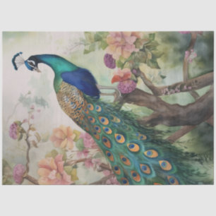 Vintage Boho Peacock Peacocks Decoupage Tissue Paper