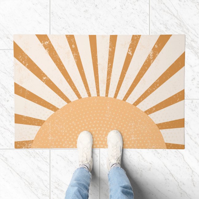 Vintage Boho Rainbow Sunset Doormat