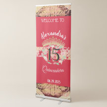 Vintage Boho Red Gold Rustic Quinceañera Spanish