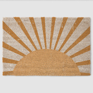 Vintage Boho Retro Rainbow Sunset Fiber Doormat