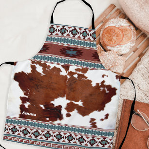 Vintage Boho Rustic South Western Cowhide Apron