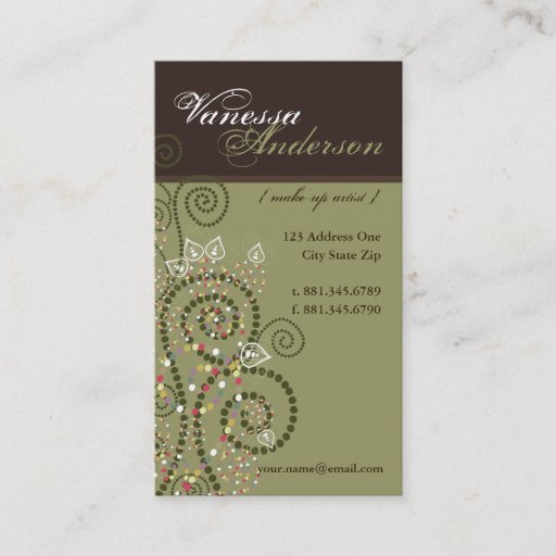 Customizable Vintage Boho Spirals Artistic Pattern Profile Card Business Card
