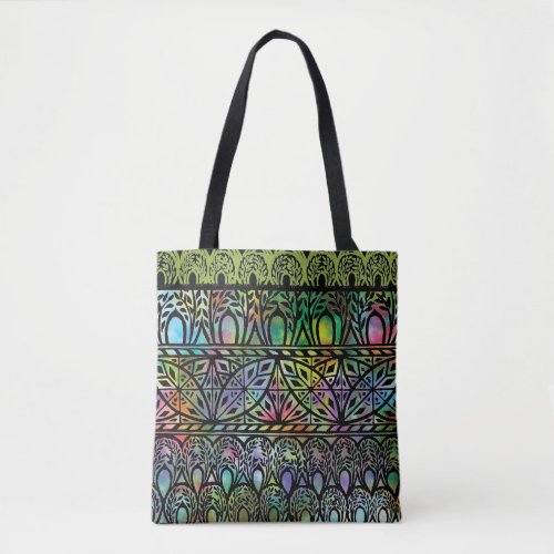 Vintage Boho Stained Glass Pattern Tote Bag