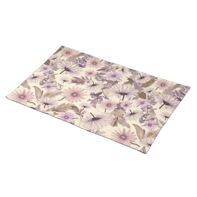 Vintage Boho Wildflowers  Cloth Placemat (On Table)