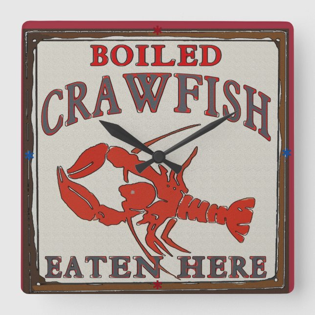 Vintage Boiled Crawfish Eaten Here Clock (Front)