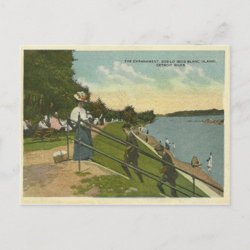 Vintage Bois Blanc Island Detroit Michigan Postcard