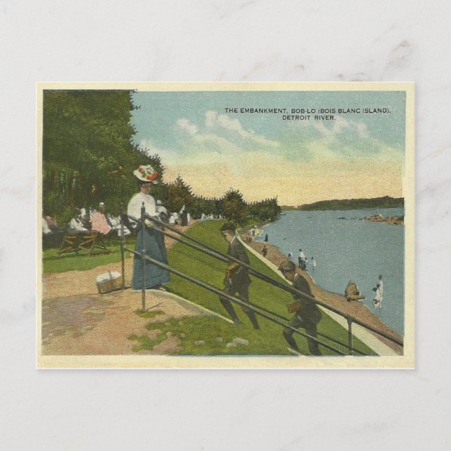 Vintage Bois Blanc Island Detroit Michigan Postcard (Front)