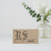 Vintage bold initials style cover business card (Standing Front)