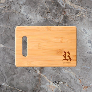 Vintage Bold Monogram Minimalist Engraved Cutting Board
