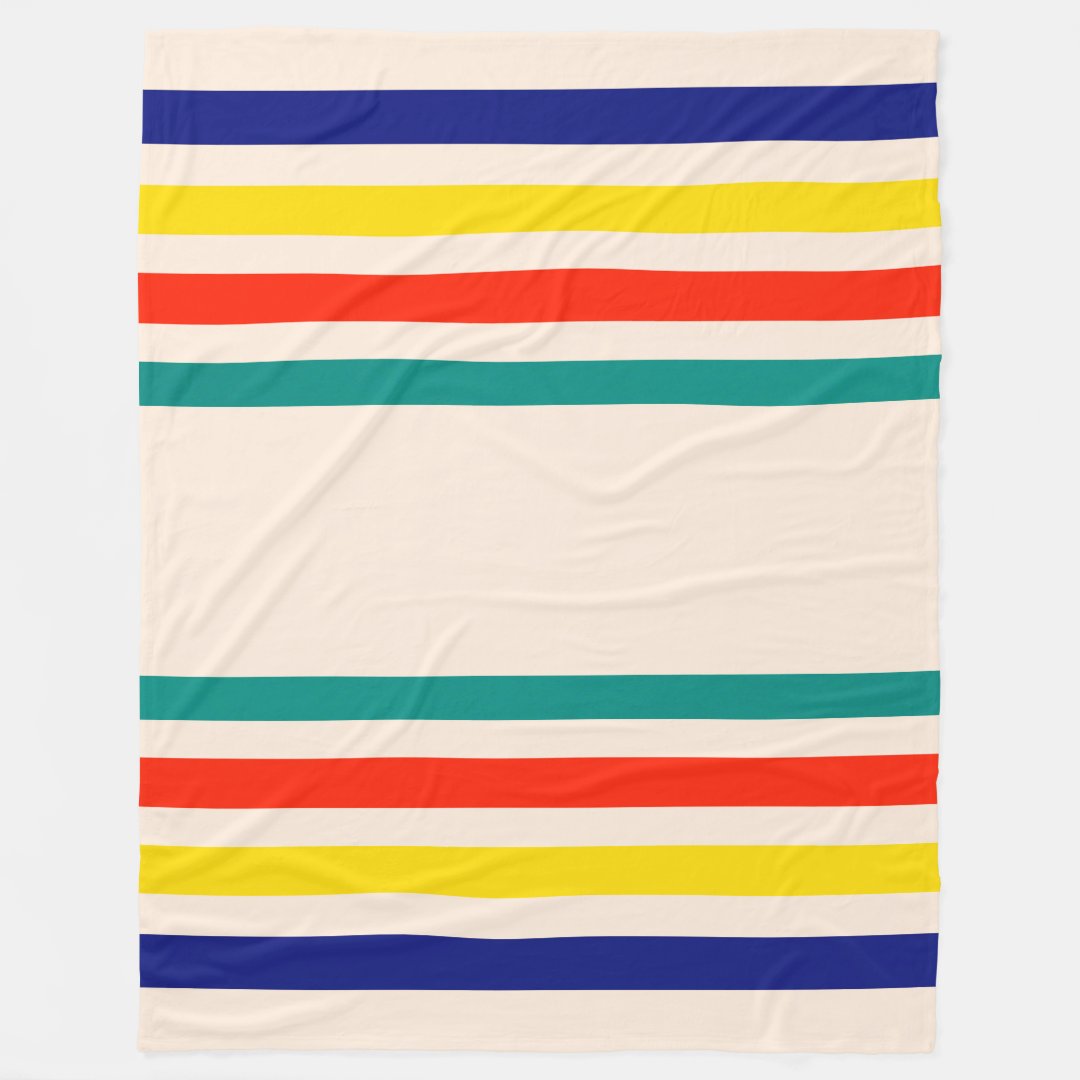 Vintage Bold Striped Fleece Blanket Zazzle