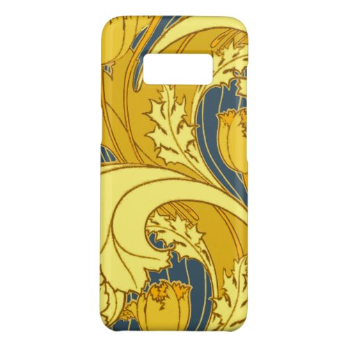 Vintage Bold Tulip Blue Gold Pattern Case_Mate Samsung Galaxy S8 Case