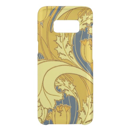 Vintage Bold Tulip Blue Gold Pattern Uncommon Samsung Galaxy S8 Case