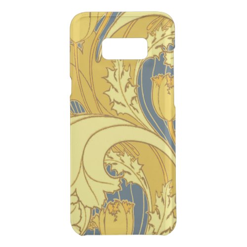 Vintage Bold Tulip Blue Gold Pattern Uncommon Samsung Galaxy S8 Case