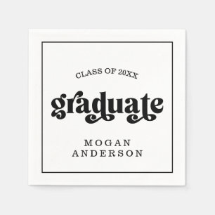 Vintage Bold Typography Graduation Party Napkins