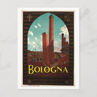 Vintage Bologna 1920s Italian travel ad Postcard