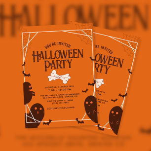 Vintage Bone Halloween Party Invitation