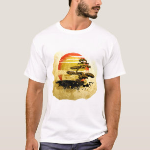 Vintage bonsai tree graphic in sepia tones T-Shirt